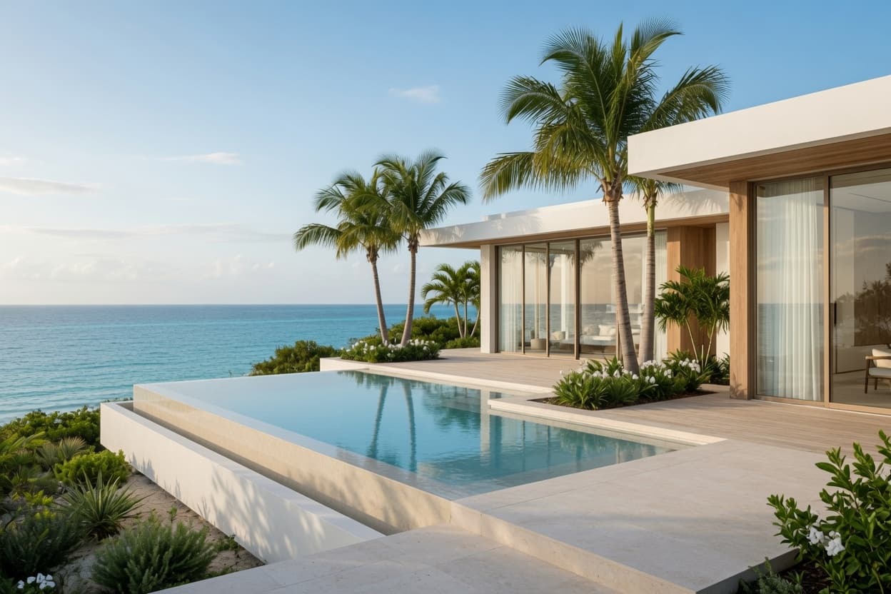 Coastal villa with an infinity pool and ocean view