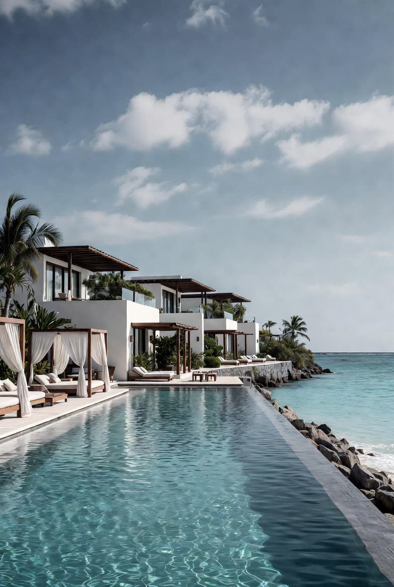 Coastal resort villas with an infinity pool